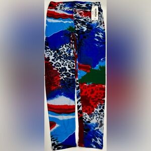 NWT Multicolor Abstract Animal Print Stretch Leggings | Size S/M